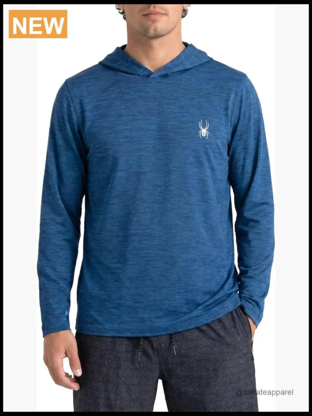 Spyder Men's Hooded Long Sleeve Rashguard UPF Sun Protection Quick-Dry Swim